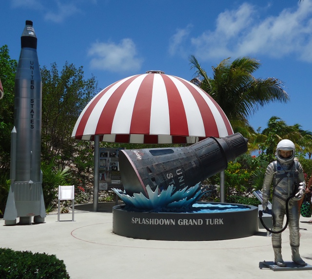 On February 20th 1962, astronaut John Glenn the first American to orbit earth, landed near grand Turk, and was taken here, the first dry land he had reached after lifting off from Cape Canaveral. Vice President Lyndon Johnson came to Grand Turk and escorted the astronaut home. Glenn's triumph was soon repeated by Scot Carpenter who also landed near Grand Turk on May 24th, 1962. 