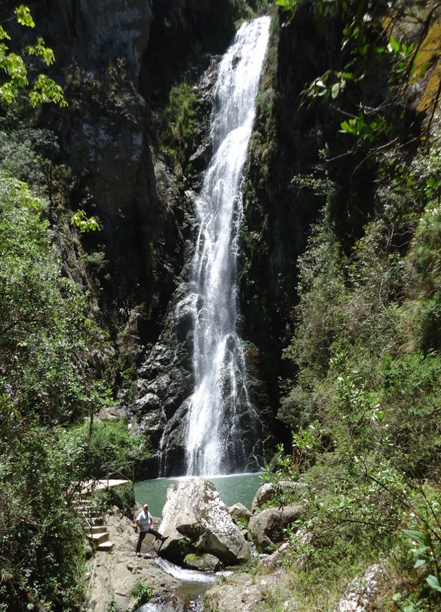 Just to give you an idea of how big the Aguas Blancas Waterfalls were look at Bob standing at the bottom...