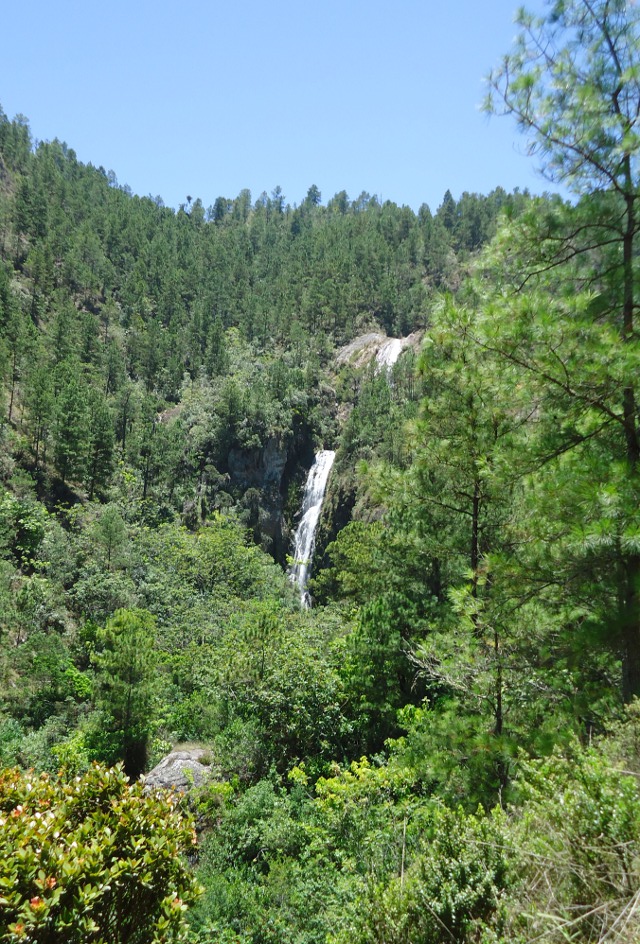 Aguas Blancas Waterfalls from far away