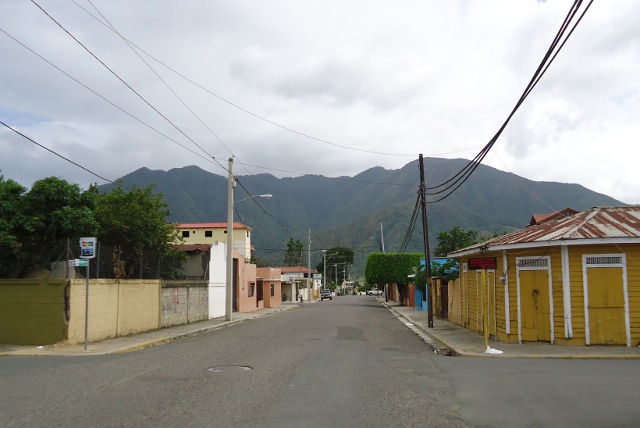 View from the main street in Constanza...beautiful mountains in the background