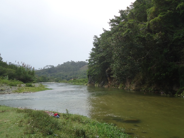 Confluence Spa where the Yaque del Norte and Jimenoa rivers meet together as they head towards the Caribbean sea.