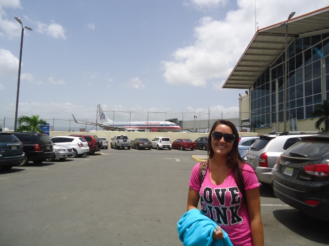 Woo Hoo!! Rachel arrives...and yes that's her plane behind her too! She says... are you taking pictures all ready?? She still smiles for us though!