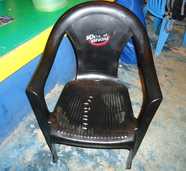 Ok, so your thinking what's with the picture of a chair? I posted it to show you how valuable things are here in Luperon. See the stitching on the seat? A chair that in the states we would have thrown away here they sew together! Same goes for anything else that is plastic too. If the leg breaks they fix it with a piece of wood. Not much goes to waste here!