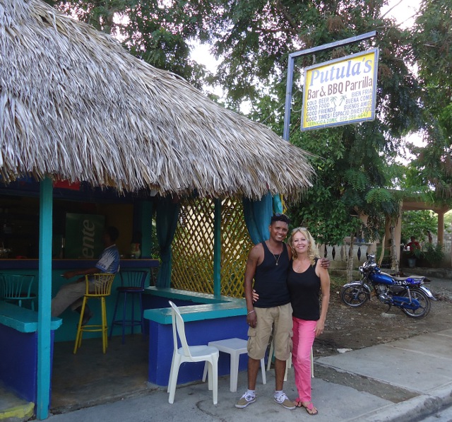 Johnny and Kat in front of Patula's Bar and Grill. These two are the party organizers of Luperon. They are always thinking of something fun for the cruisers to do from motorcycle rides to places like Aqua Verde, Constanza La Playa, 27 waterfalls to fun and games at the Patula's on Saturdays and even hosting potluck parties at their house. Great people to know in Luperon!
