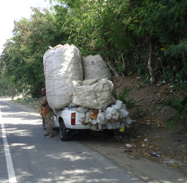 We passed this truck on the way to Puerto Plata. Not sure what he is hauling but it is certainly packed to the sky!
